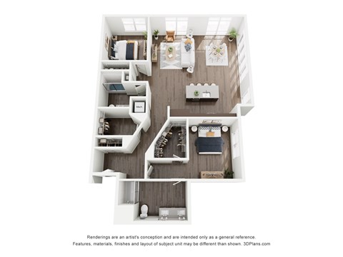 Floor plan for 2 beds, 2 baths, 1531 sqft